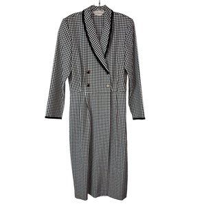 Vintage Rhodes Collection Inc. Black White Plaid Checkers Dress